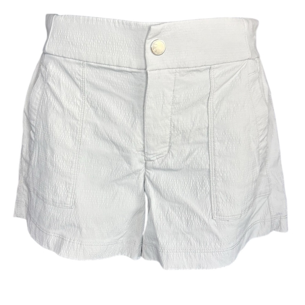 Athleta womens  gray shorts Stretch 4 Zipped Pockets Elastic Waist Athleisure